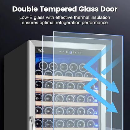 24 Inch Wine Cooler Refrigerator Freestanding, Large Tall Built-in 154-Bottles - Image 5
