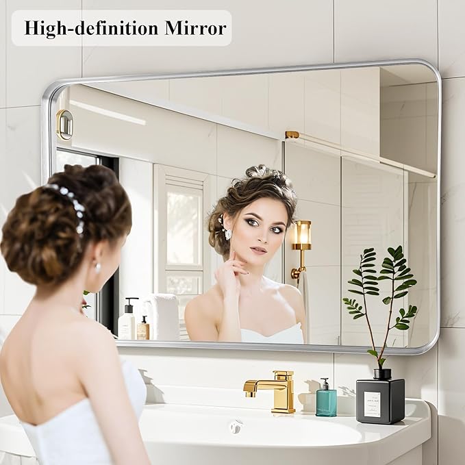 Fabuday Bathroom Mirror Silver 30x40 Inch - Image 2