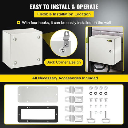 VEVOR NEMA Steel Enclosure 12×12×8, NEMA 4X Steel Electrical Box, IP66 - Image 6