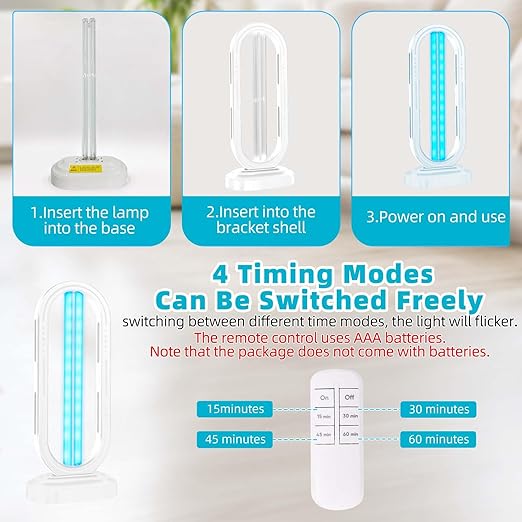 UV Light Sanitizer, 4-Speed Timing and Remote Control UVC Home Disinfection - Image 4