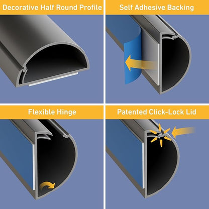 D-Line 13.12ft Cord Hider Kit, Patented Cable Cover, Hide Wires on Wall - Image 3