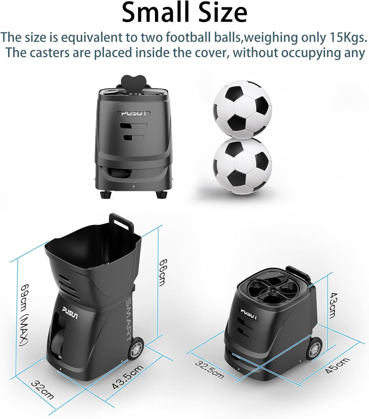 PT-SAMRT-Professional Tennis Ball Machine with App Control - 100+ Ball Capaci...