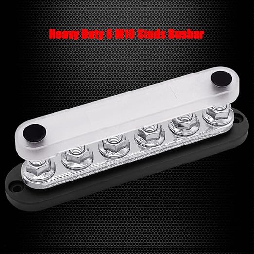 6 x M10 Studs Power Distribution Block Bus Bar 12V, Ampper 7" HD 300A Marine - Image 2
