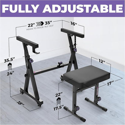 Liquid Stands Piano Keyboard Stand and Bench Set - Image 2