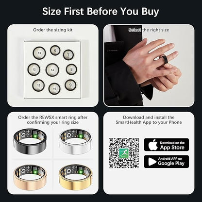Smart Health Ring for Women Men, Fitness Tracker Ringwith Heart Rate, Blood - Image 8