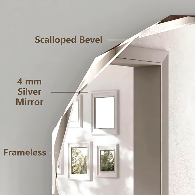 Bathroom Mirrors for Over Sink, Round Frameless Mirrors for Wall, 20x20 Inch - Image 4