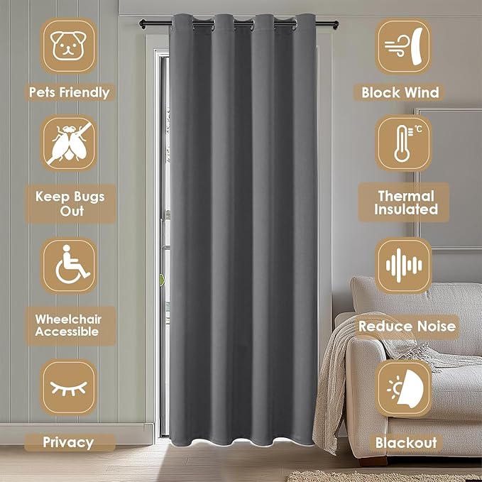 ChrisDowa Blackout Curtains 80 Inches Long - Image 3