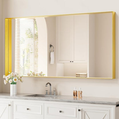 Koonmi 30x60 Inch Metal Framed Bathroom Mirror - Image 2