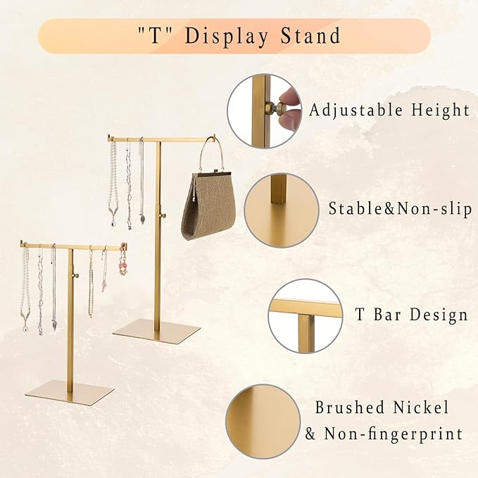 Purse Display Stand Jewelry Towers 2 Packs Stainless Steel Bag Stand Tabletop - Image 6