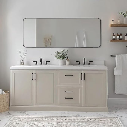 ANDY STAR 18" x 48" Full Length Wall Mirror, Large Polished Chrome Mirror - Image 9