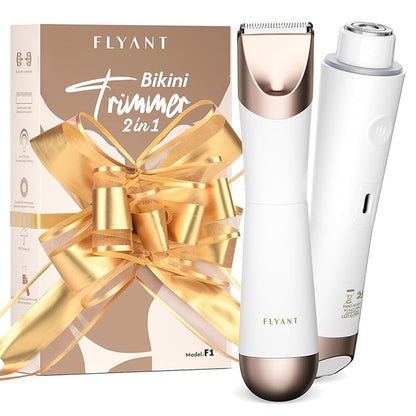 Bikini Trimmer for Women, 2 in 1 Electric Shaver for Women, Pubic Hair Trimmer by FlyantBeauty