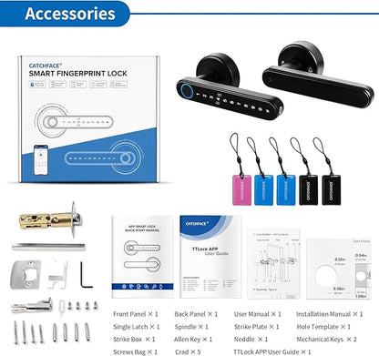 Smart Lock Fingerprint Door Lock, CATCHFACE TTLock Smart Lock Smart Door Handle - Image 9