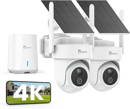 4K Security Cameras Wireless Outdoor No Subscription, 360° PTZ Home Security by CAMSTRO