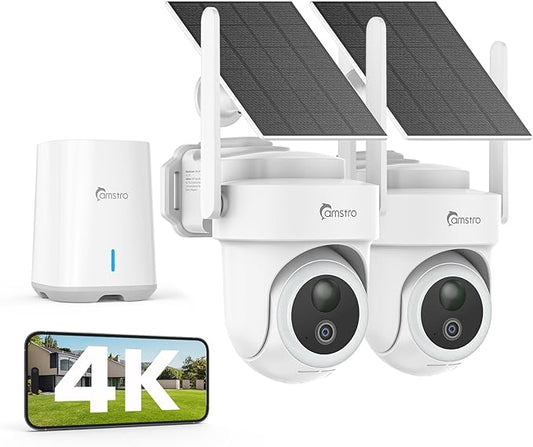 4K Security Cameras Wireless Outdoor No Subscription, 360° PTZ Home Security by CAMSTRO