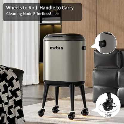 MRBIN Stainless Steel Slim Bathroom Motion Sensor Trash Can - Image 4