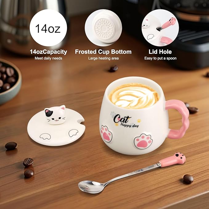 Bsigo Smart Coffee Mug Warmer & Cute Cat Mug Set, Coffee Beverage Cup Warmer - Image 7