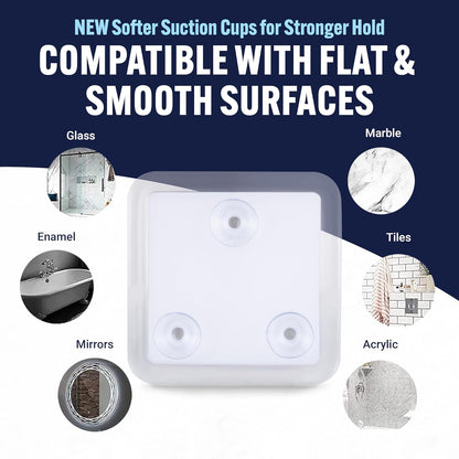 Small Travel Fogless Shower Mirror for Shaving, 5.3" x 5.3" | Built for Everyday Durability: Shatterproof Stick On Shave Mirror for Bathroom - Triple Suction Cups, Compact, & Anti-Fog