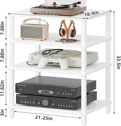 LELELINKY 4-Tier AV Media Player Stand, Stereo Stand, Modern Audio Shelf - Image 3