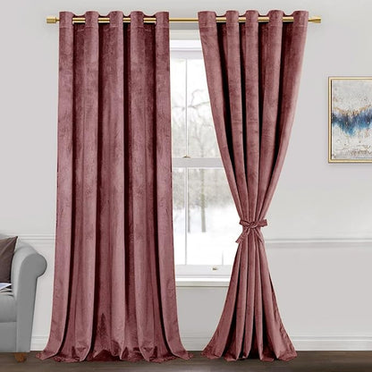 JIUZHEN Velvet Curtains 90 inches Long by JIUZHEN
