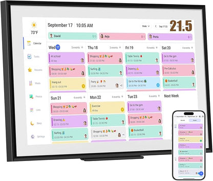 Smart Digital Calendar: 21.5-Inch Electronic Wall Calendars & Chore Chart by LiviNGPAi