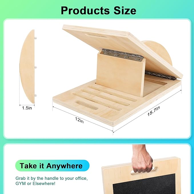 3 in 1 Slant Board for Calf Stretching, Anti Slip Squats Wedge Balance Board - Image 5