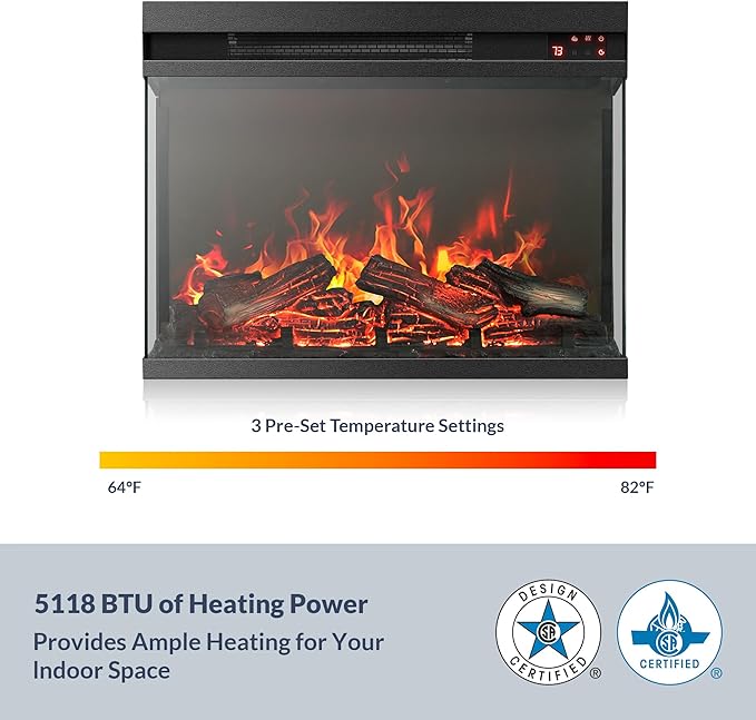 BELLEZE 23" Electric Fireplace - Image 6