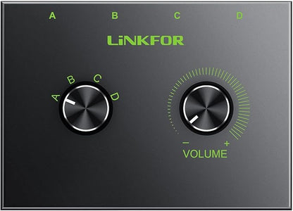 LiNKFOR 4 Port 3.5mm Stereo Audio Switch, 4 Way Stereo Audio Selector, 4 Input - Image 9