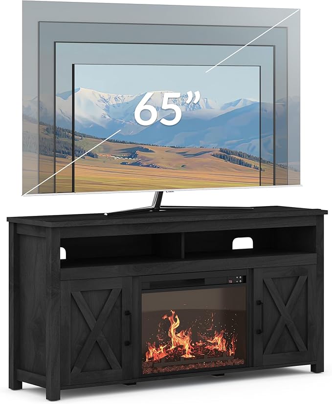 BELLEZE 58" Farmhouse Fireplace TV Stand - Image 9