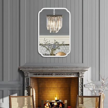 White Bathroom Mirror for Over Sink 24×36 Inch - Image 3