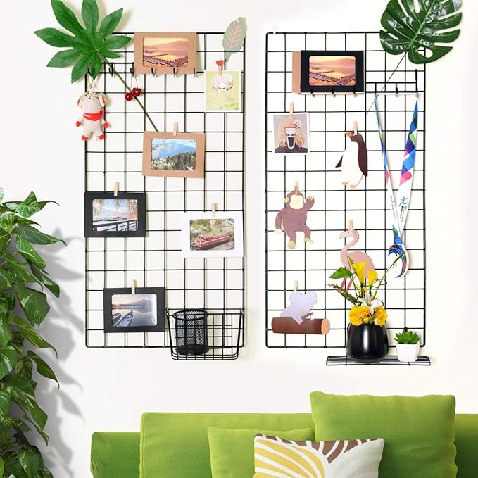 Wall Photo Grid Shelf, Wall Hanging Ins Art Display Grid Panel - Image 2