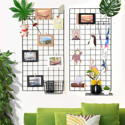Wall Photo Grid Shelf, Wall Hanging Ins Art Display Grid Panel - Image 2