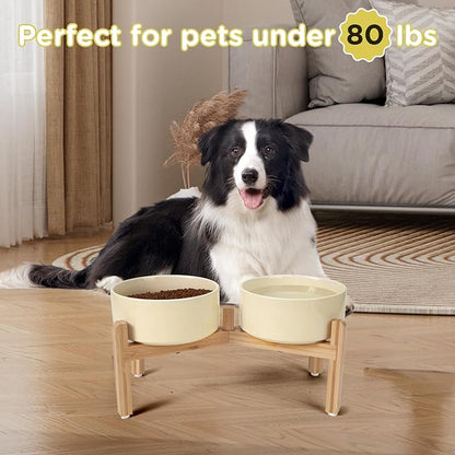 SPUNKYJUNKY Elevated Dog Bowls Ceramic, 7.3'' Dogs Food Water Bowls Raised - 42 - Image 7