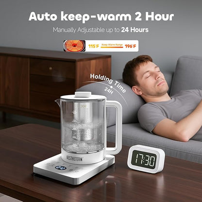 Electric Tea Kettle with Infuser, 1.5L Glass Water Boiler with Temperature - Image 4