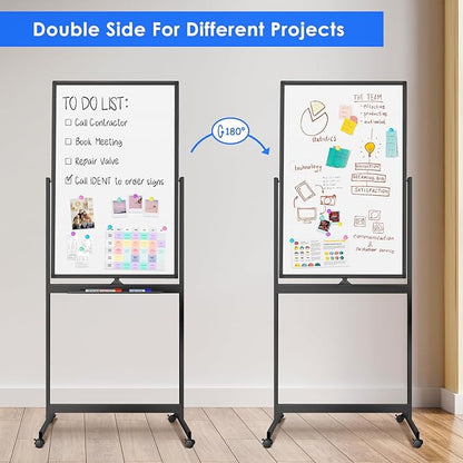 maxtek Magnetic Mobile White Board, 40 x 24 Double Sided Dry Erase Board - Image 5