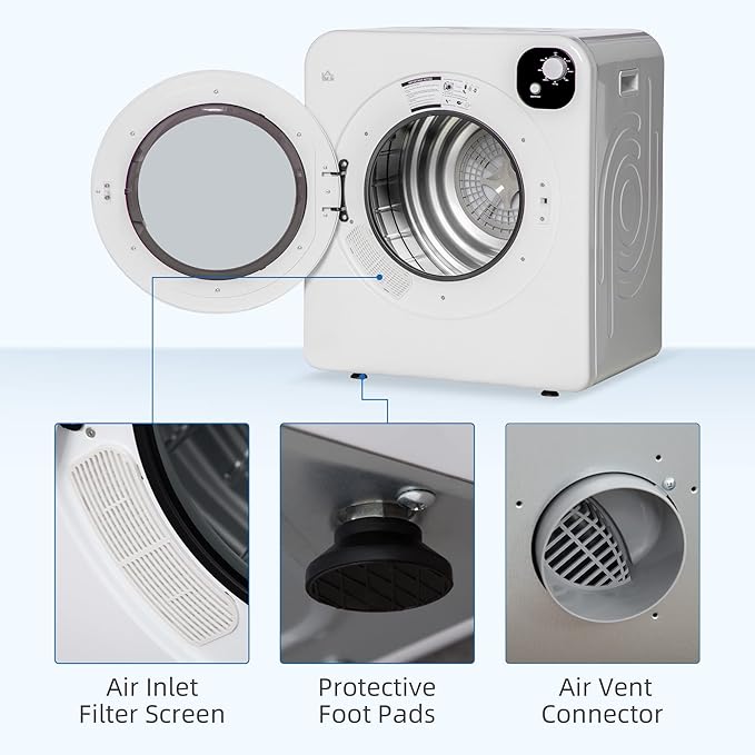 HOMCOM Portable Clothes Dryer, 120V 1300W Compact Laundry Dryer - Image 5