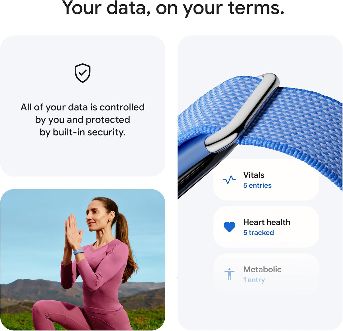 google fitbit air - screenless activity tracker, obsidian on a desk or shelf