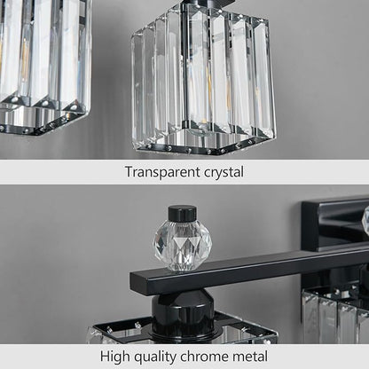 FDPBY Vanity Lights 6-Light Modern Crystal Vanity Light Plating Black Bathroom - Image 4