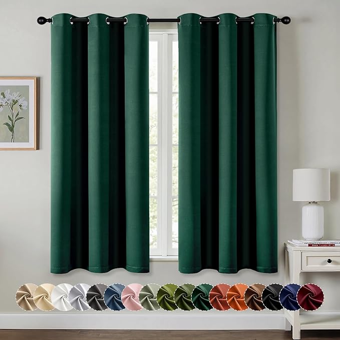 MIULEE Hunter Green Blackout Curtains by MIULEE