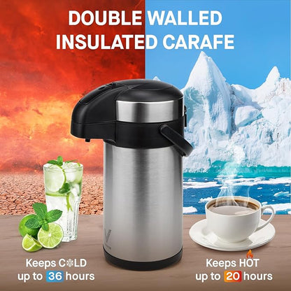 Airpot Coffee Dispenser with Pump - 140 oz Insulated Stainless Steel Coffee - Image 2