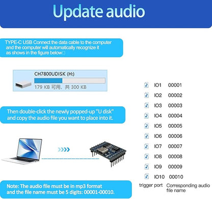 XLW Voice Playback Module, 16M Sound Board MP3 Music Player - Image 4