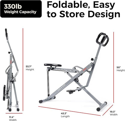 Sunny Health & Fitness Smart Row-N-Ride Glute & Leg Trainer, Foldable Squat - Image 6