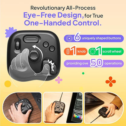 TourBox Lite - Editing Keyboard Compact, Artists Go-to Drawing Macro Keypad - Image 2