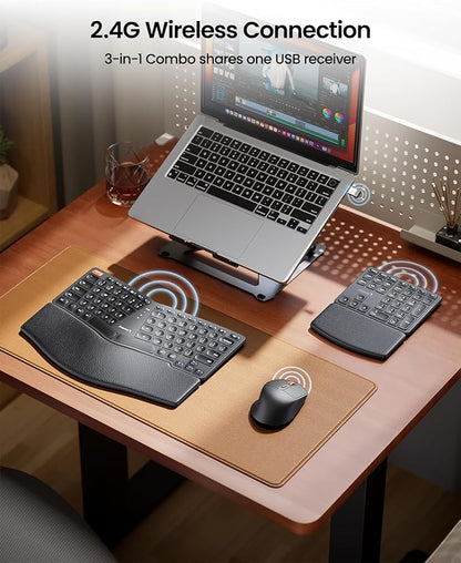 ProtoArc Ergonomic Keyboard Mouse, EKM04 2.4GHz USB Wireless Ergo Keyboard - Image 5