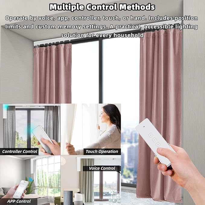 Lemoeyes Electric Curtain Track, Retractable Motorized Curtains Rod From - Image 5