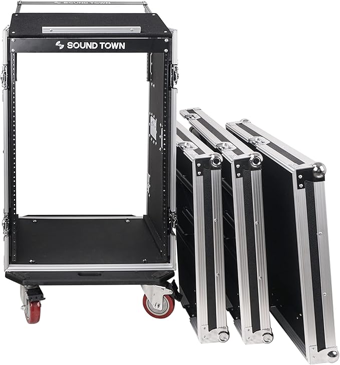 Sound Town Heavy-Duty 1/2" Plywood 16U PA DJ Rack/Road ATA Case - Image 2