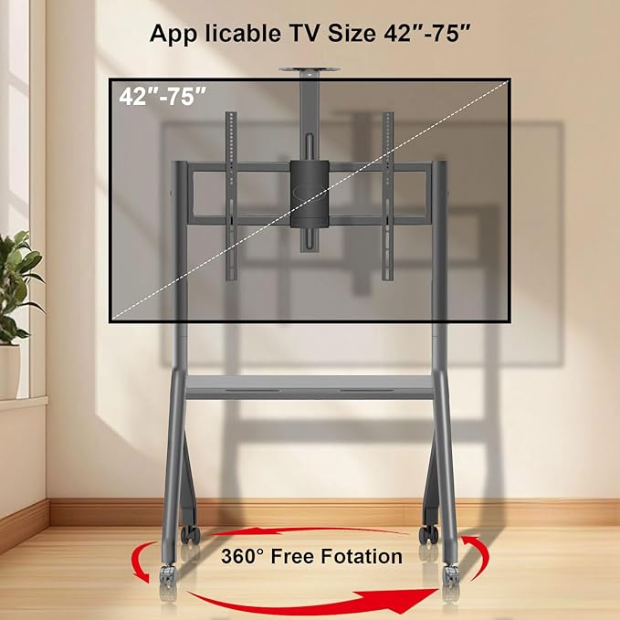 Smart Board Stand for 44"– 75" Interactive Smart Whiteboard, Height Adjustable - Image 5