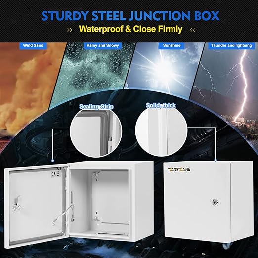 Outdoor Electrical Box, Steel Junction Box 16X16X8'', NEMA 4X Electrical - Image 3