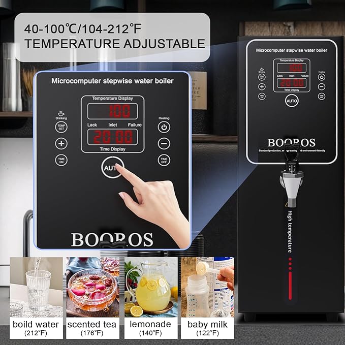 BOOROS Commercial Hot Water Dispenser Black Hot Water Dispenser Countertop 15L - Image 4