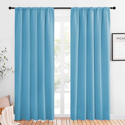 NICETOWN Window Curtains Blackout Drapes, Teal Blue, 1 Pair, 52 by 84-Inch by NICETOWN