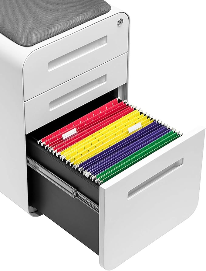 Laura Davidson Furniture STOCKPILE Curve Seated 3-Drawer Mobile File Cabinet - Image 6